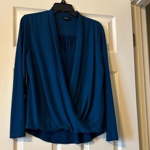 Alfani Deep Blue Draped Blouse